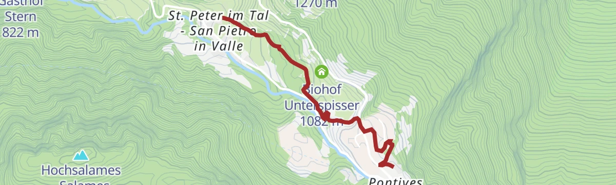 Route map: S. Pietro in Valle - Pontives